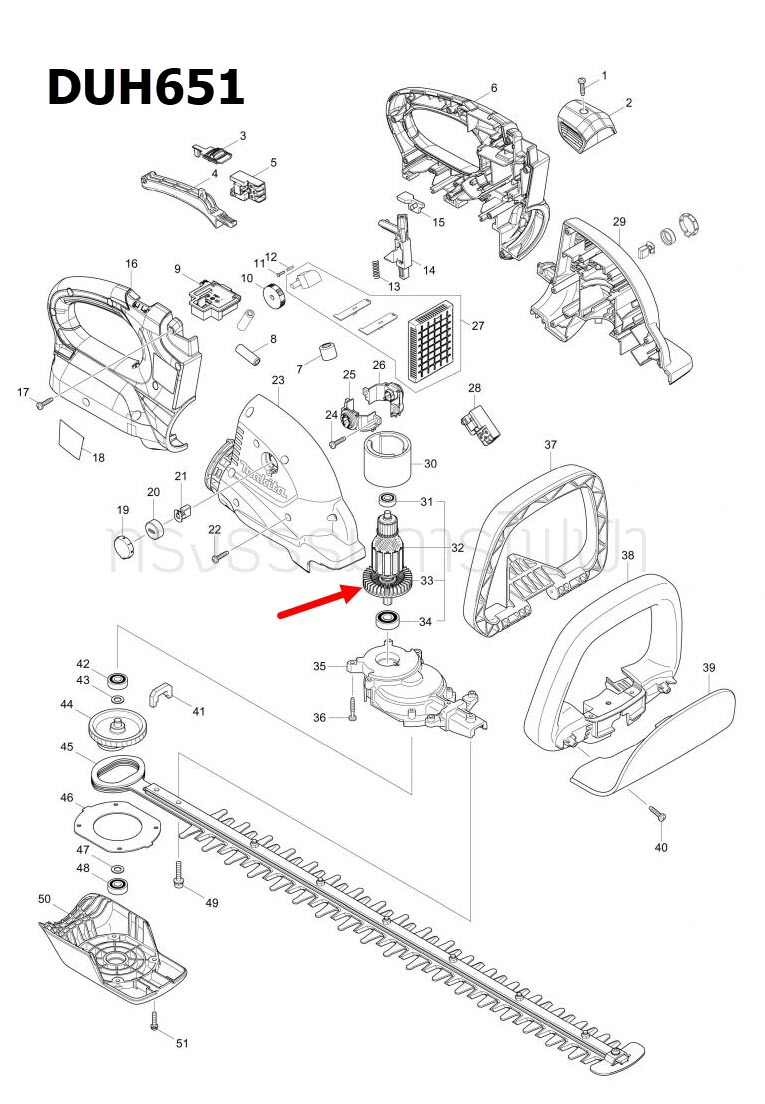 ทุ่น เลื่อยตัดกิ่งไม้ไร้สาย Makita มากีต้า DUH551, DUH651 (แท้) ##