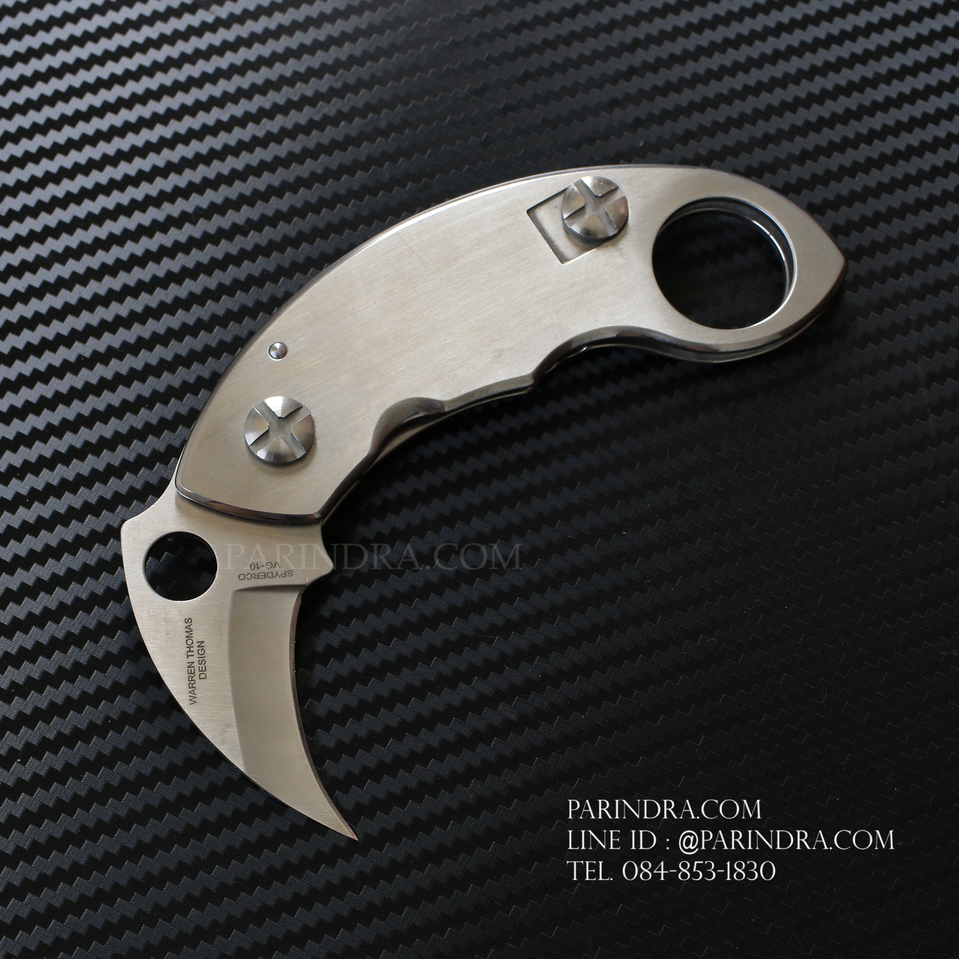มีดพับ Spyderco รุ่น Warren Thomas Karambit Steel Handles Plain Edge Blade(OEM)