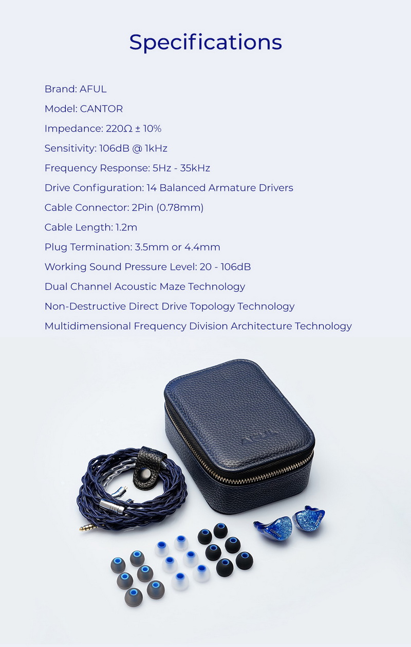 AFUL Cantor หูฟัง IEMs 14 ไดรเวอร์ Balanced ระดับเรือธง เวทีเสียงหลายมิติ ประกันศูนย์ไทย
