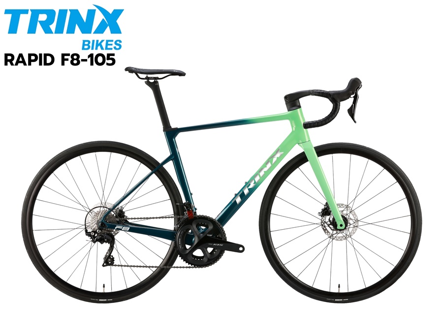 จักรยานเสือหมอบ TRINX RAPID F8 DISC เฟรมคาร์บอน เกียร์ SHIMANO 105 2*11 speed 700C NEW2023