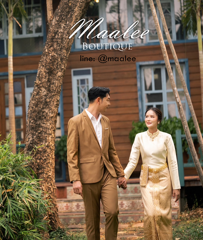 พร้อมเช่า ชุดสูทชาย น้ำตาลทอง สูทเพื่อนเจ้าบ่าว รุ่นกระดุมเดียว (ไม่มีเสื้อกั๊ก)