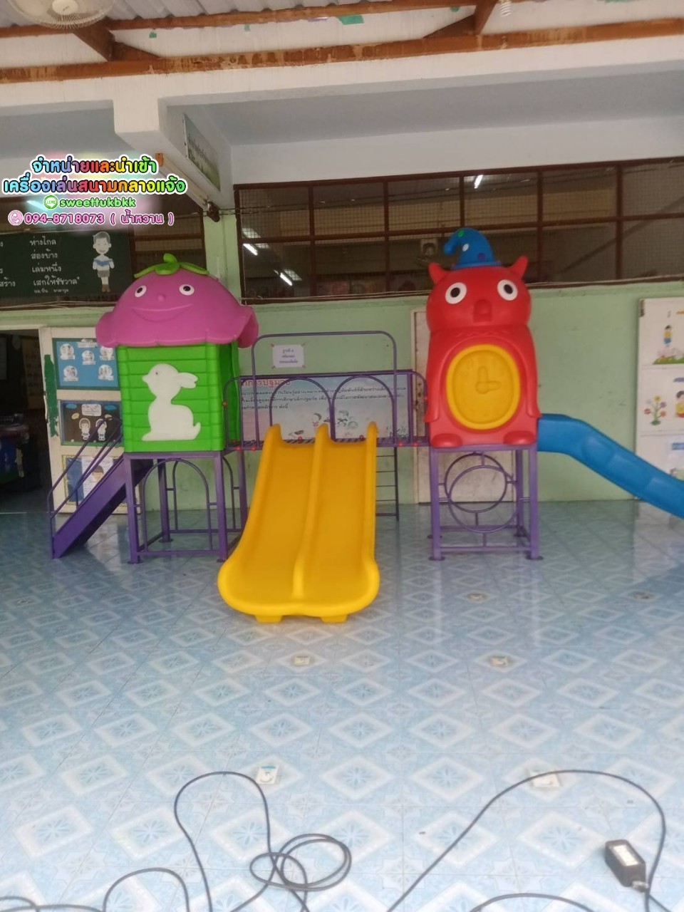 เครื่องเล่นสนาม-ชุด-บ้านน้อยของนกฮูกสไลด์คู่