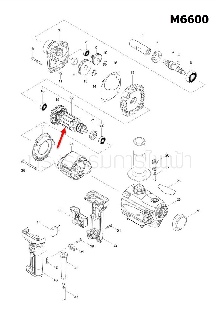 ทุ่น เครื่องผสมสีไฟฟ้า Makita, Maktec M6600XB, MT660X (แท้) ##