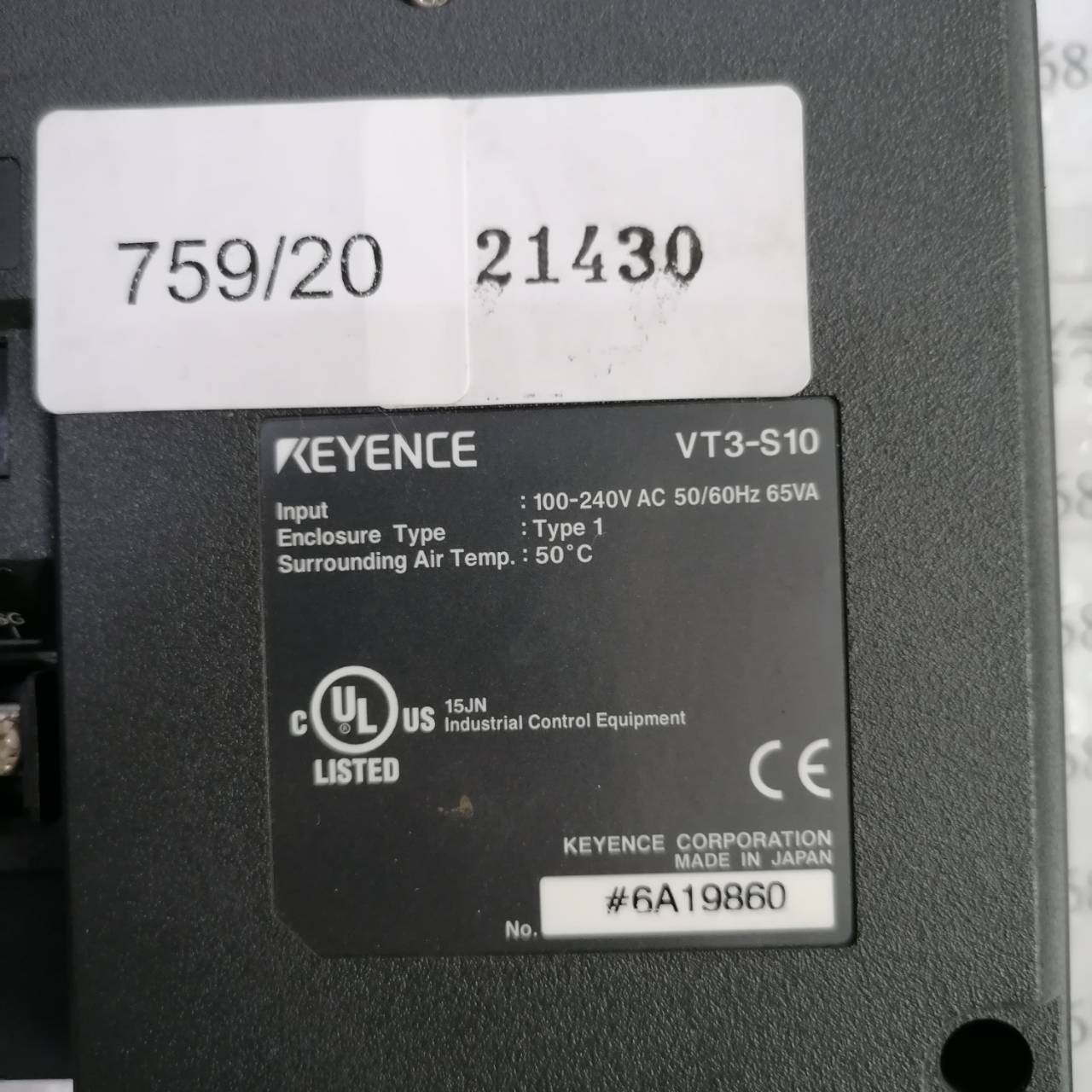 VT3-S10 HMI “ KEYENCE ”