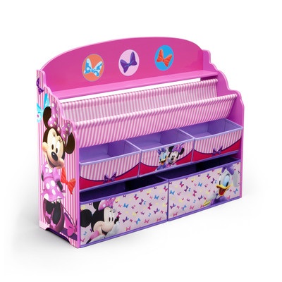 Delta Children Disney Minnie Mouse Deluxe Book & Toy Organizer (แบบใหม่ล่าสุด) ชั้นเก็บของ ชั้นวางหนังสือ ไซส์ใหญ่