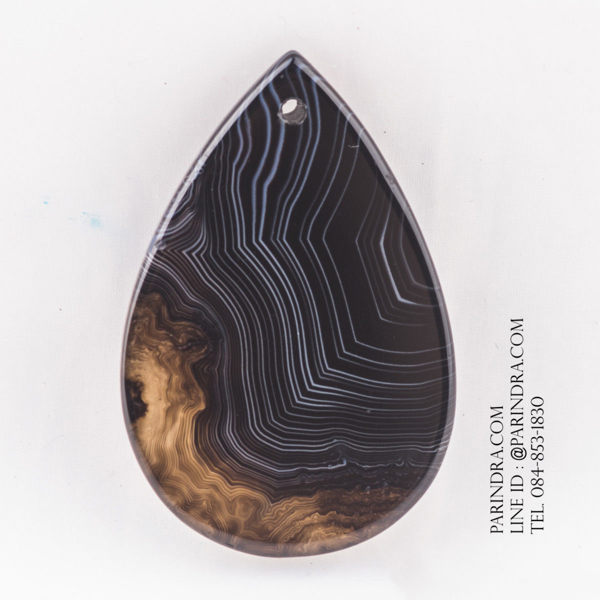 หินอาเกต AGATE ลวดลายสีดำแซมน้ำตาล AGT011
