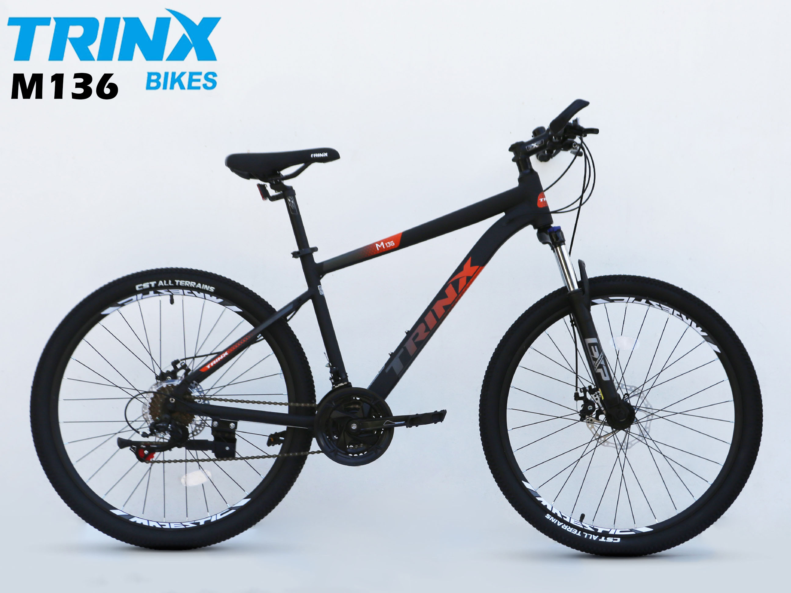 จักรยานเสือภูเขา TRINX M136 เฟรมอลู วงล้อ 26 นิ้ว เกียร์ 21 สปีด โช้คหน้า, TRINX MY2021