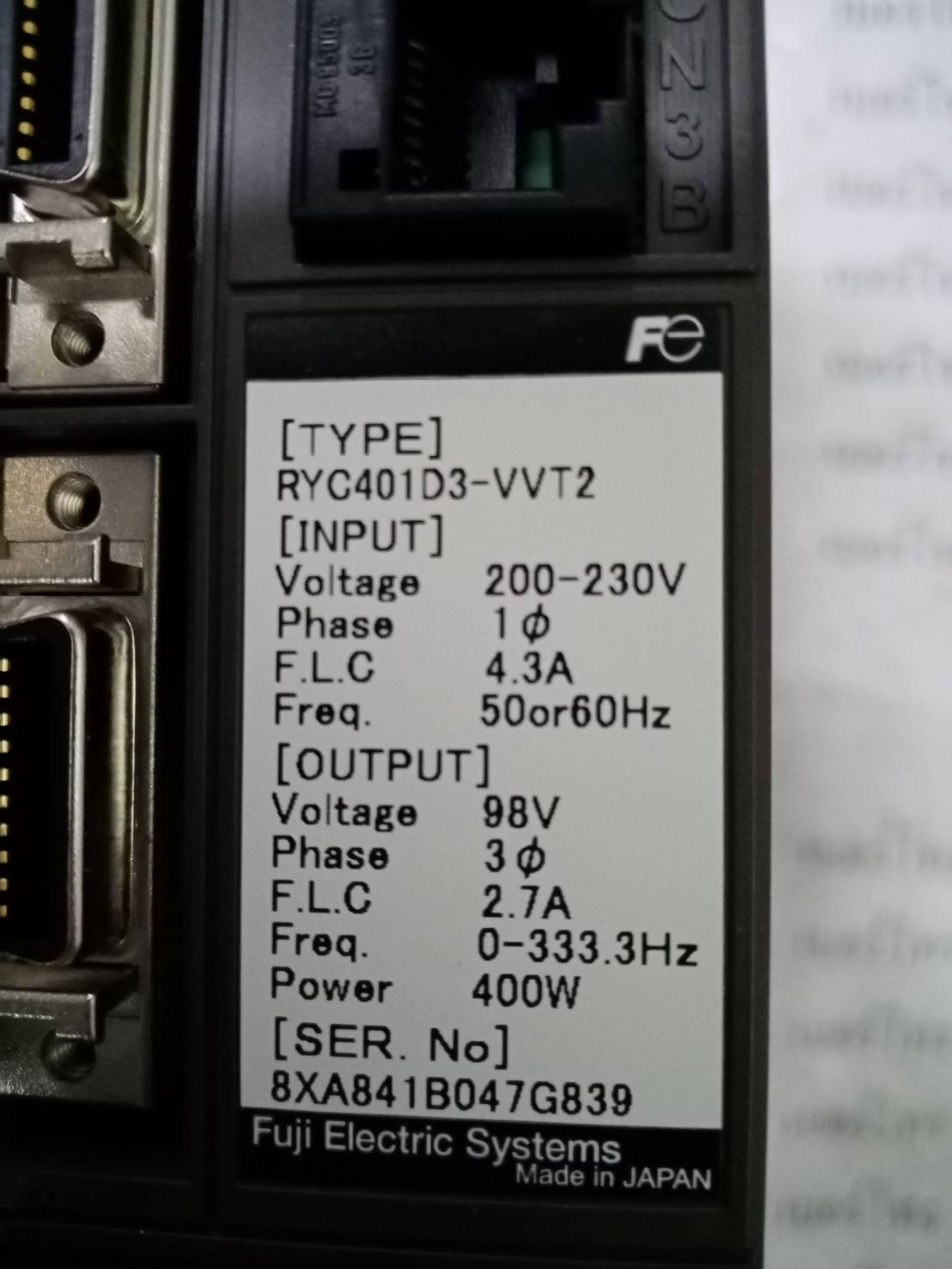 RYC401D3-VVT2 SERVO DRIVE " FUJI "