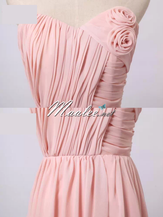 พร้อมส่ง ชุดราตรียาว สีชมพูอ่อน ชุดเพื่อนเจ้าสาว Pink-002C