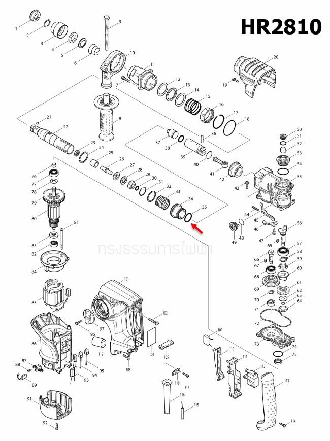O-RING 26 Makita มากีต้า HR2810 [#35] Pn.213435-8 (แท้) ##