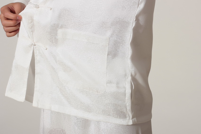 Pre-order ชุดจีน ชาย เสื้อพร้อมกางเกง สีขาว