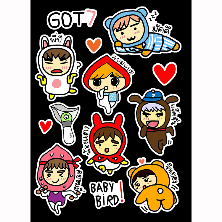 สติ๊กเกอร์ GOT7 (pvc กันน้ำ)