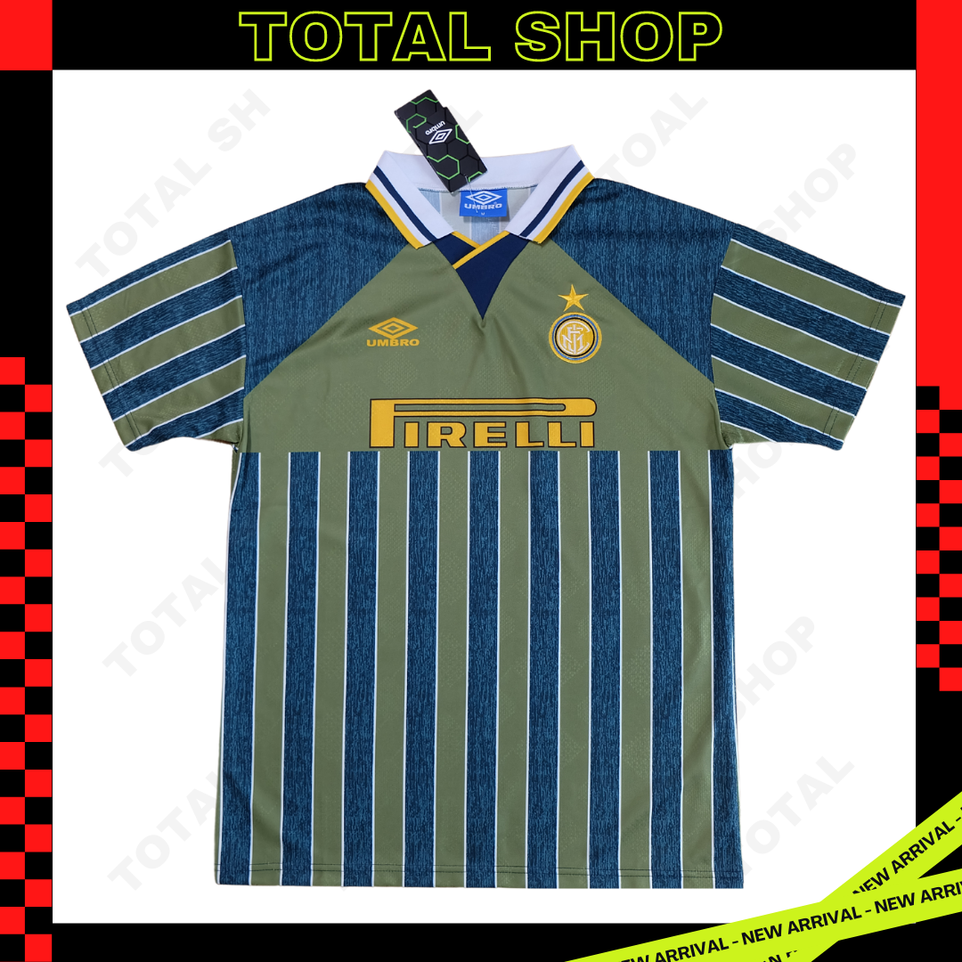 Inter Milan 1995/96 Away Vintage Jersey เสื้อบอลย้อนยุค เสื้ออินเตอร์มิลานย้อนยุค Pirelli