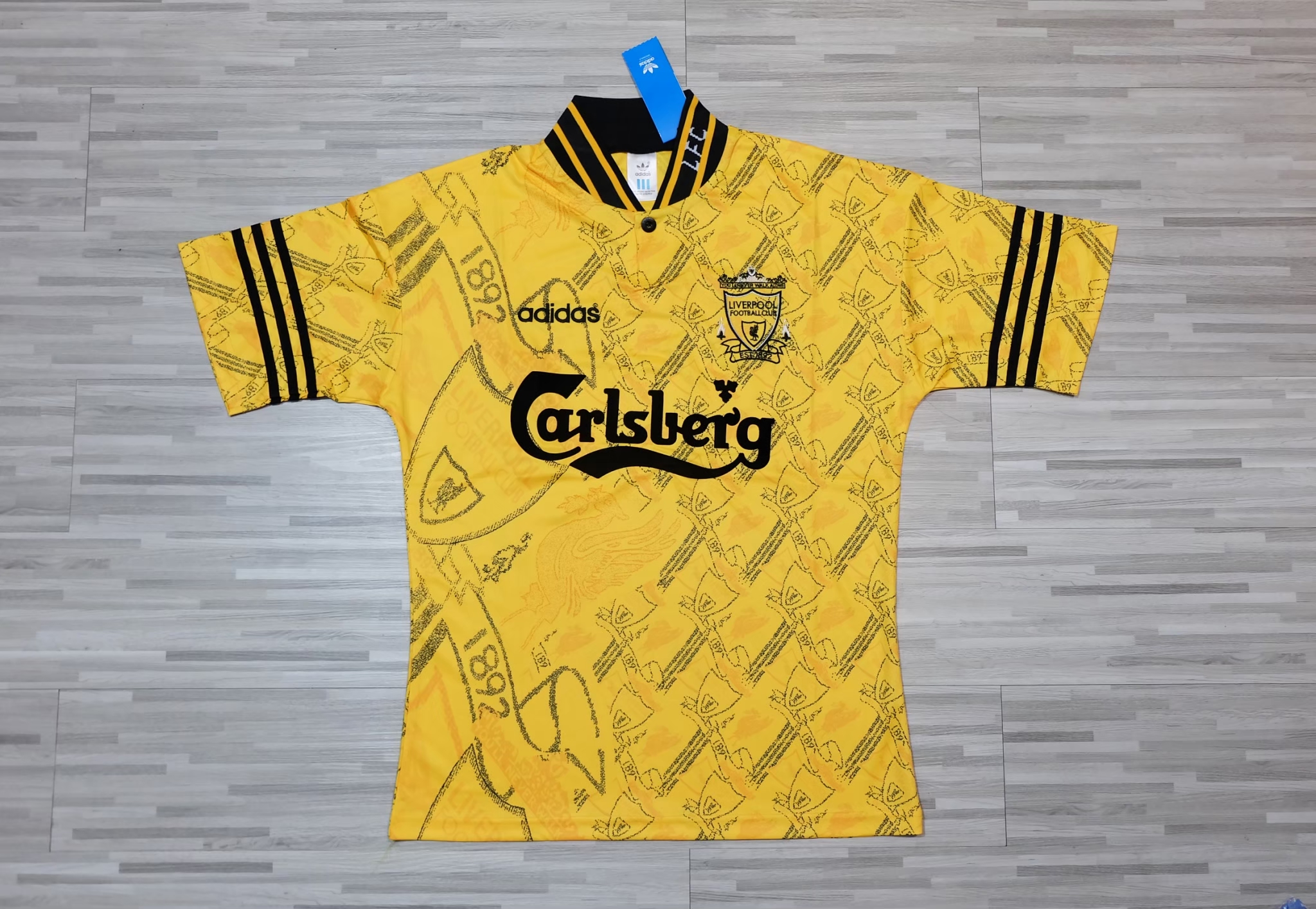 Liverpool 1994/1996 Vintage Jersey เสื้อฟุตบอลลิเวอร์พูลย้อนยุค Carlsberg เสื้อลิเวอร์พูลเหลือง