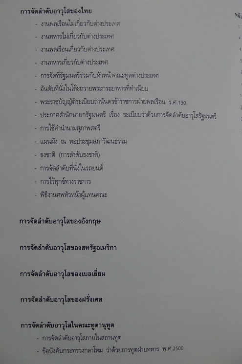 แบบพิธีการจัดลำดับอาวุโสของไทย โดย นายเดช ตะละภัฏ