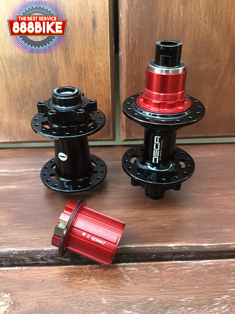 ดุมดิส ดุมเสือภูเขา DECA โม่ Sram + Shimano, ลูกปืน BEARING 32H สีดำ ( ดุมหน้า 15 ดุมหลัง 12 )(ไม่รวมแกนปลด)