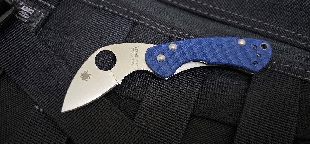 Spyderco Balance R.I.L. Knife Blue Peel-Ply G-10 (2" Satin CPM SPY 27)