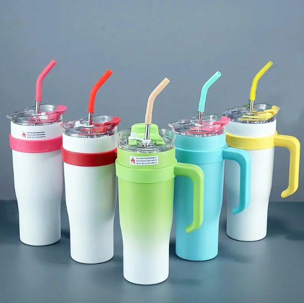 แก้วสแตนเลสหูจับพร้อมหลอด 40 ออนซ์/1200 ml