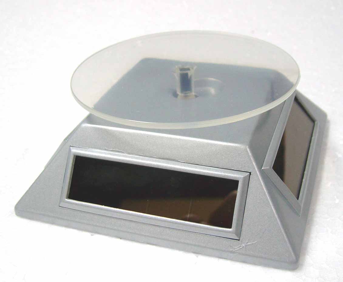 แท่นโชว์สินค้าแบบหมุน จานหมุน แท่นหมุน ถาดหมุน พลังงานแสงอาทิตย์ สีเทา