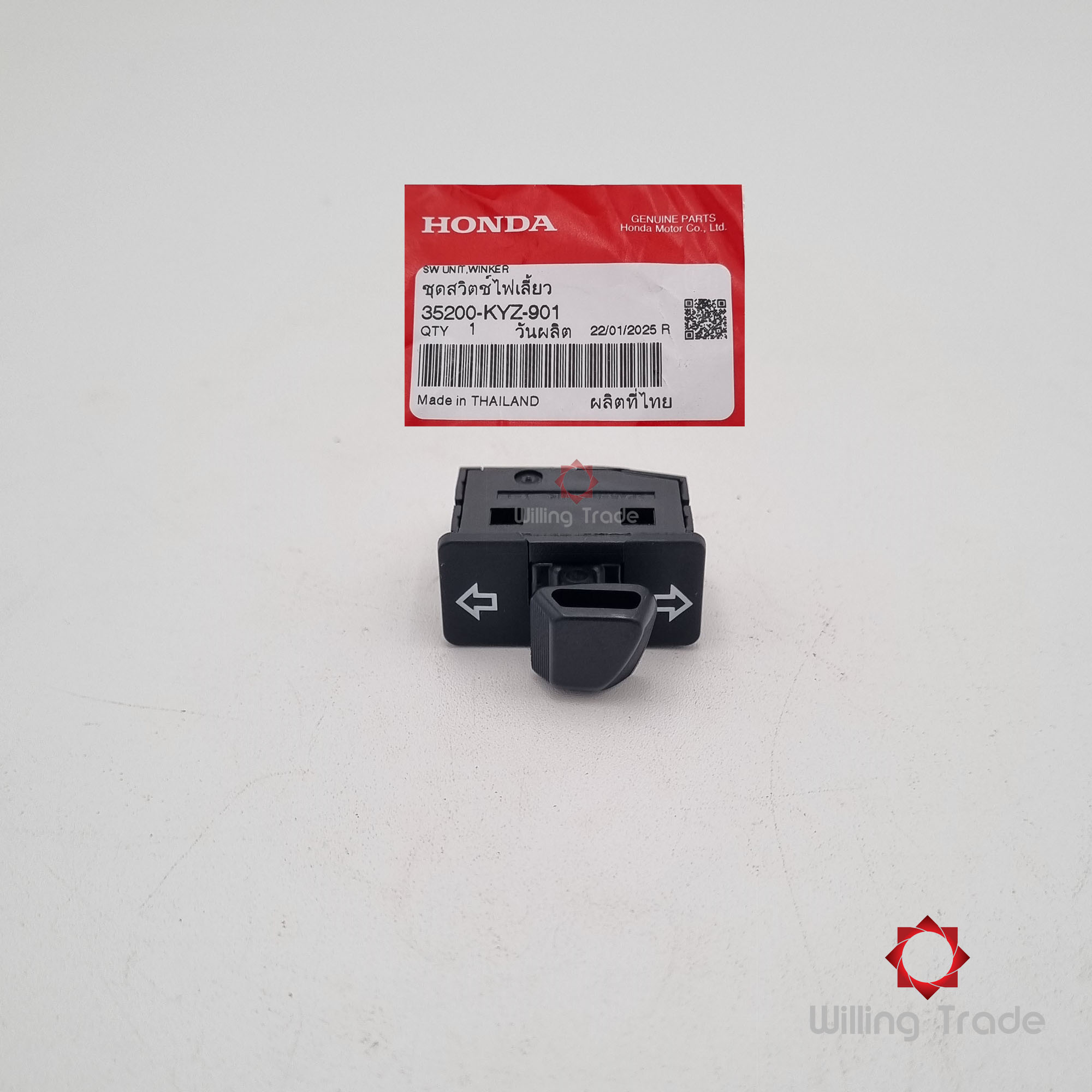 ชุดสวิทช์ไฟเลี้ยว (WY0129) HONDA: (35200-KYZ-901) CLICK 125I ... แพ๊คละ 1 ชิ้น... [แท้ศูนย์ 100%] ... กลุ่มอะไหล่ปลอกแฮนด์/สวิตช์/สายเคเบิล ... SWITCH UNIT, WINKER
