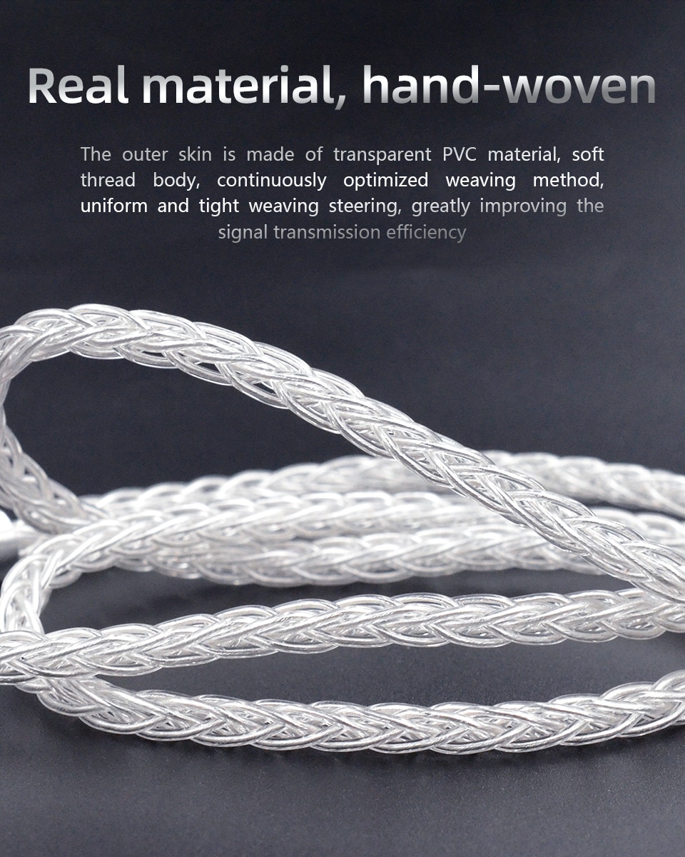 ขาย KZ NEO Silver สายอัพเกรดหูฟัง ทองแดง OFC ชุบเงิน สำหรับหูฟัง KZ ขั้วพินC