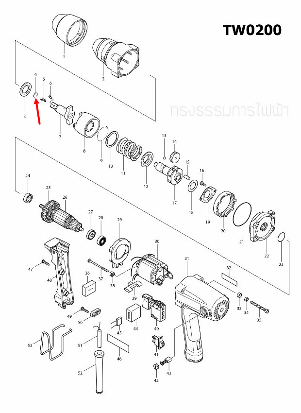 RING SPRING 10 บล็อคไฟฟ้า Makita มากีต้า TW0200, DTW300 [#11], TW0350 [#4], BTW450 [#14], 6905B [#47] Pn.231907-1 (แท้) ##