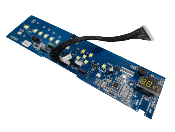 (ยังไม่มีแผนการผลิต พัดลมรุ่นนี้เลิกผลิตแล้ว) บอร์ดพัดลม ไอเย็น Hatari รุ่น AC Turbo1 ส่วน LED แผงน้ำเงิน(แท้) #B2