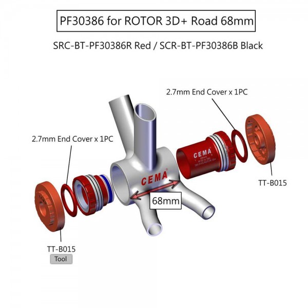 กะโหลกอัด CEMA Ceramic pressfit 30 BB,SRC-BT-PF30B สีดำ