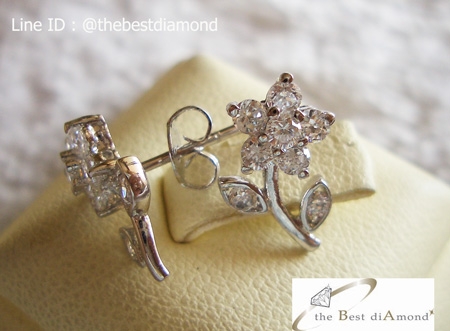 BE034RD ต่างหูเพชรCZ น่ารักๆๆ ดีไซน์รูปดอกไม้ เก๋สุดๆ ใส่ติดหูได้เลย