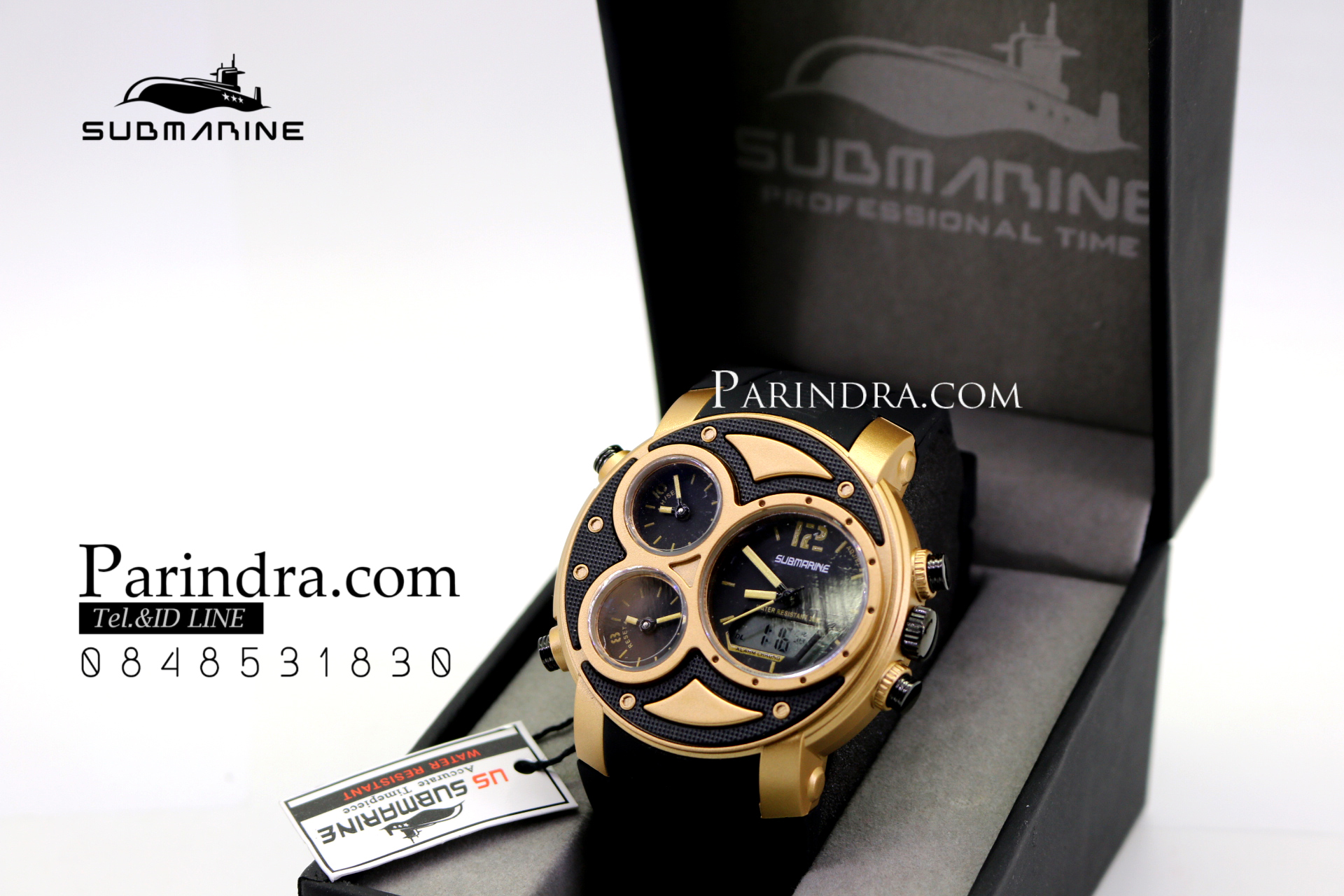 นาฬิกา US submarine 3 Analog รุ่น TP3174M สีดำทอง