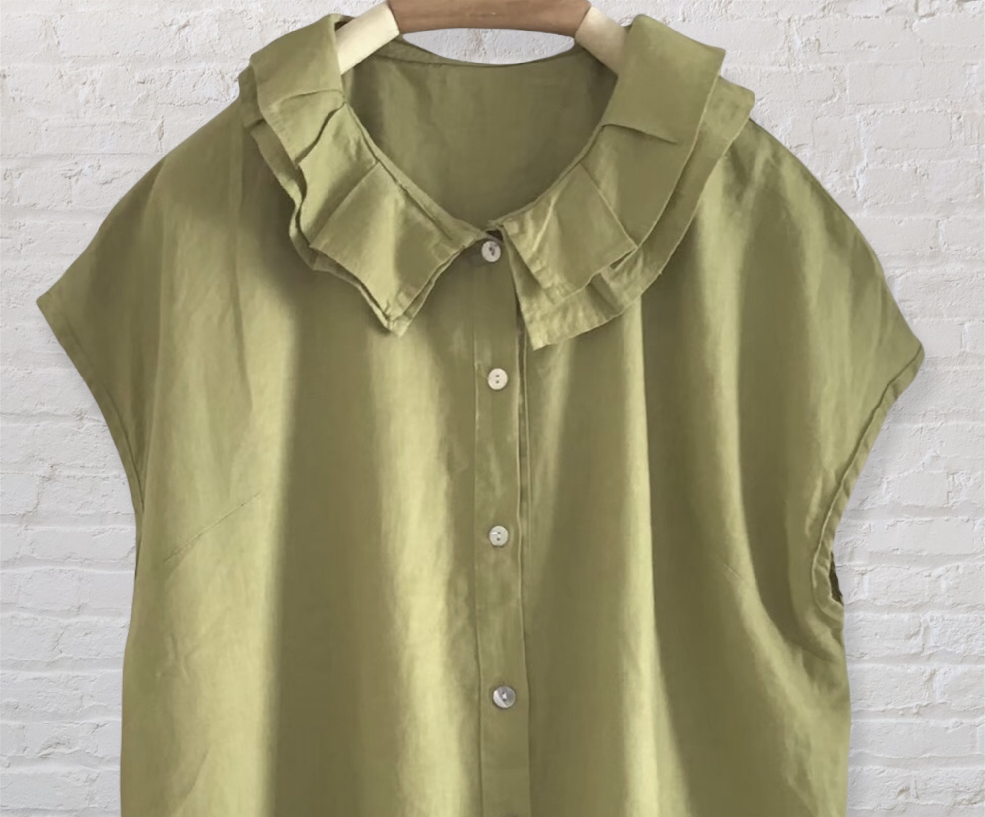 เสื้อผ้าลินินแต่งปกระบาย2ชั้น