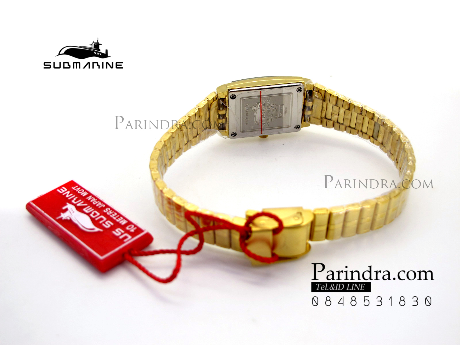 นาฬิกา US submarine รุ่น SUB1001L เรือนเล็ก สายสแตนเลสสีทองหน้าปัดสีดำ