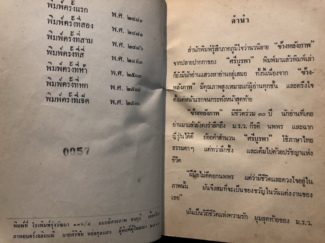 ข้างหลังภาพ ผลงานของ ศรีบูรพา (กุหลาบ สายประดิษฐ์)