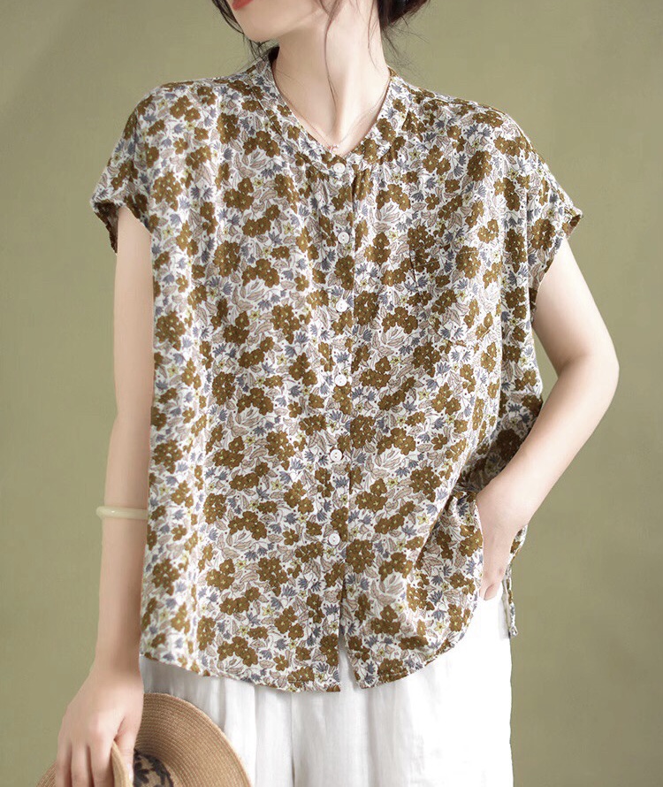 เสื้อผ้าฝ้ายลายดอกไม้