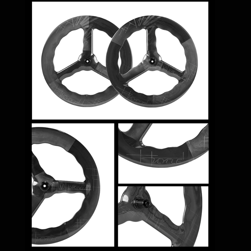 ล้อคาร์บอน VCYCLE VIKING 3 แฉก ขอบคลื่น 85/80 มม. – น้ำหนัก 1775g | รองรับ Tubeless