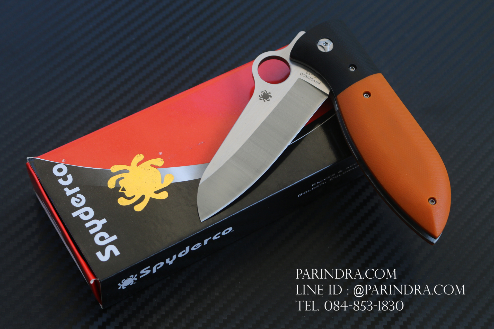 มีดพับ Spyderco Rubicon Pin II (2) ด้ามสีส้ม ทนถึกสุดใจ คมกริบ ขนาด 8 นิ้ว (OEM) A+