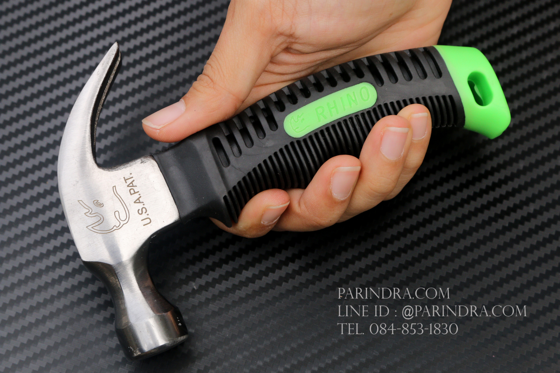 ค้อนสั้นเอนกประสงค์ Rhino Brand No.337 ด้ามสีเขียวดำ