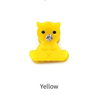 Aznavour ที่หนีบผมเซลลูโลสแมวน้อยแต่งคริสตัล Swarovski ( Yellow )