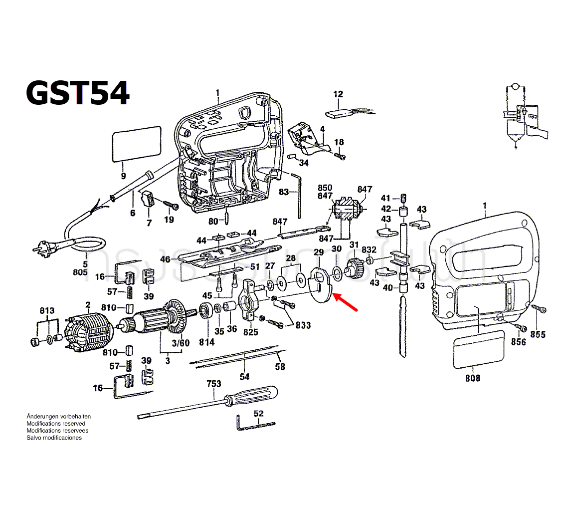 น้ำหนักถ่วง เลื่อยจิ๊กซอว์ Bosch บอช GST54 Pn.1619P02421 (แท้-สั่ง)