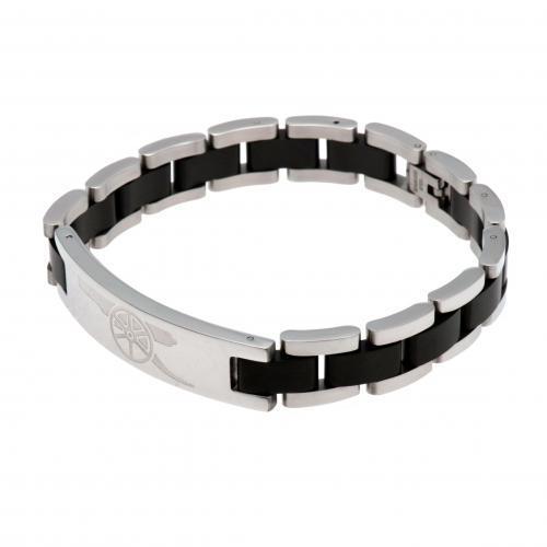กำไลข้อมืออาร์เซนอลของแท้ Arsenal Black Inlay Bracelet Stainless Steel