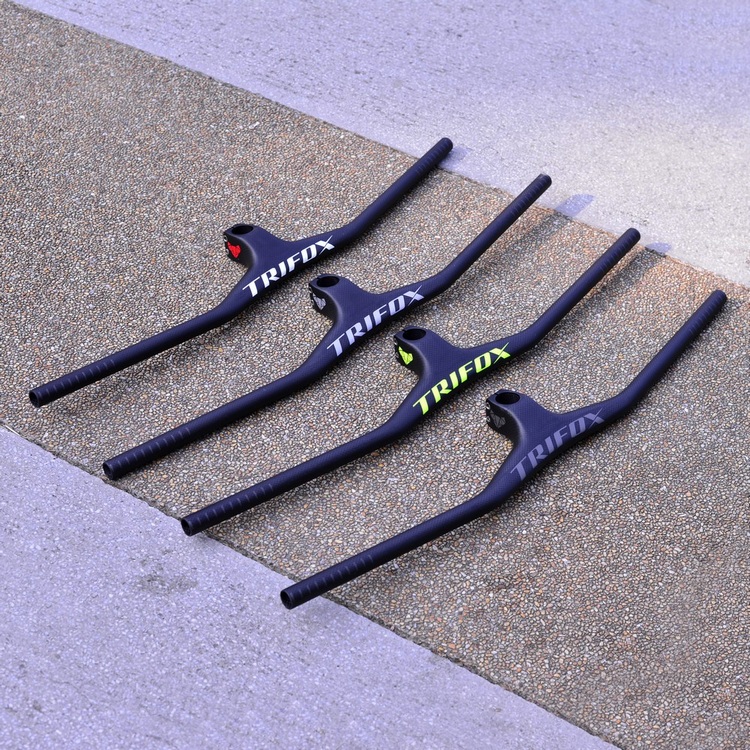 แฮนด์ตรงคาร์บอน TRIFOX TL-CHB03 Flat Integrated handlebar Mountain handle bar and Stem 2020
