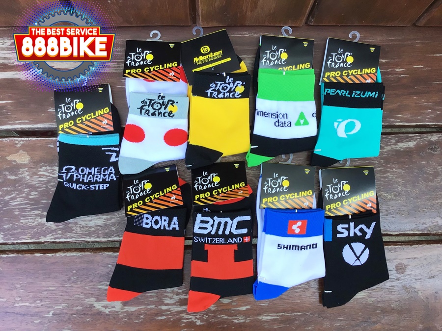 ถุงเท้าปั่นจักรยาน Tour de France Cycling เนื้อผ้าระบายอากาศ และ ยืดหยุ่นสุง
