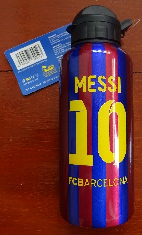 ขวดน้ำอลูมิเนียม ฟุตบอล สโมสรบาร์เซโลน่า - ลิโอเนล เมสซี่ 2013/14 ใหม่ / BARCELONA Football Club Aluminium Water Bottle - Lionel Messi 2013/14 NEW