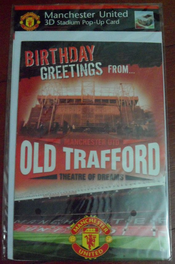 บัตรอวยพรวันเกิด ฟุตบอล สโมสรแมนเชสเตอร์ ยูไนเต็ด - 3D POP-UP OLD TRAFFORD ใหม่ / MANCHESTER UNITED Football Club Birthday Card - 3D POP-UP OLD TRAFFORD NEW