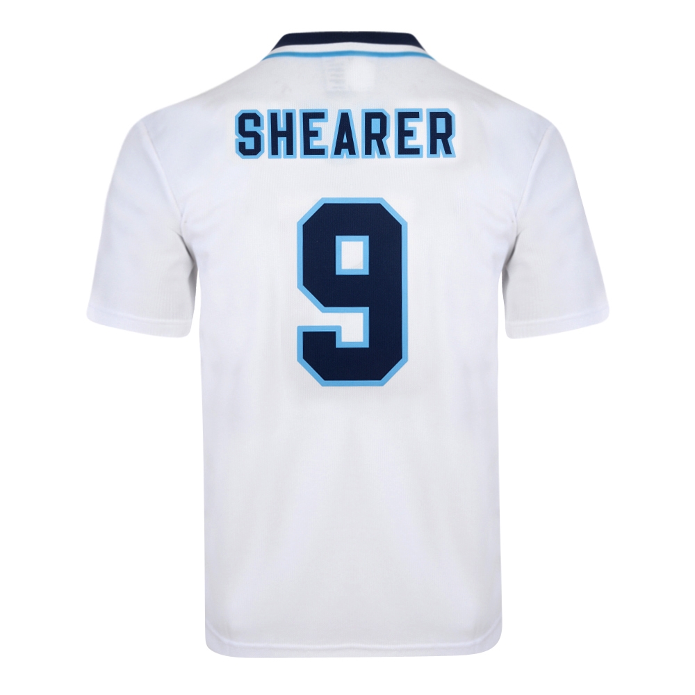 ชุดชื่อและเบอร์ติดเสื้อฟุตบอล #9 เชียเรอร์ ทีมชาติอังกฤษ (ชุดเหย้า 1996) PLAYER SIZE ชุดลุยศึกยูโร 1996 ใหม่ / #9 SHEARER ENGLAND National Football Team (Home 1996) PLAYER SIZE Name and Number Set Euro 1996 NEW