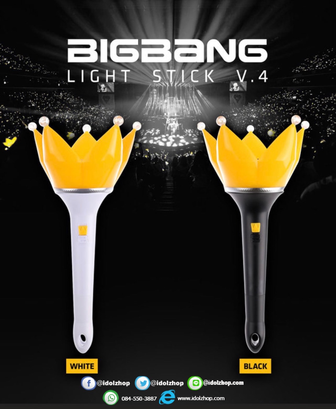 {พรีออเดอร์} แท่งไฟ #Bigbang Ver.4 YG [ สุ่มสี ] ของแท้จากออฟฟิเชียล 100%• -รอ 14-30วัน-