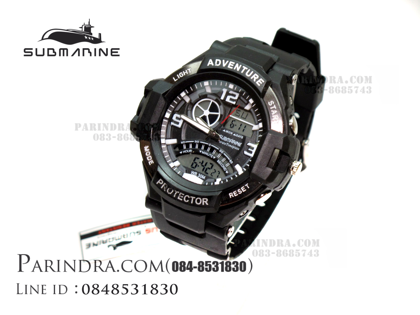 นาฬิกา US submarine Adventure Protector รุ่น TP3156M สีดำล้วน(พื้นเทา)
