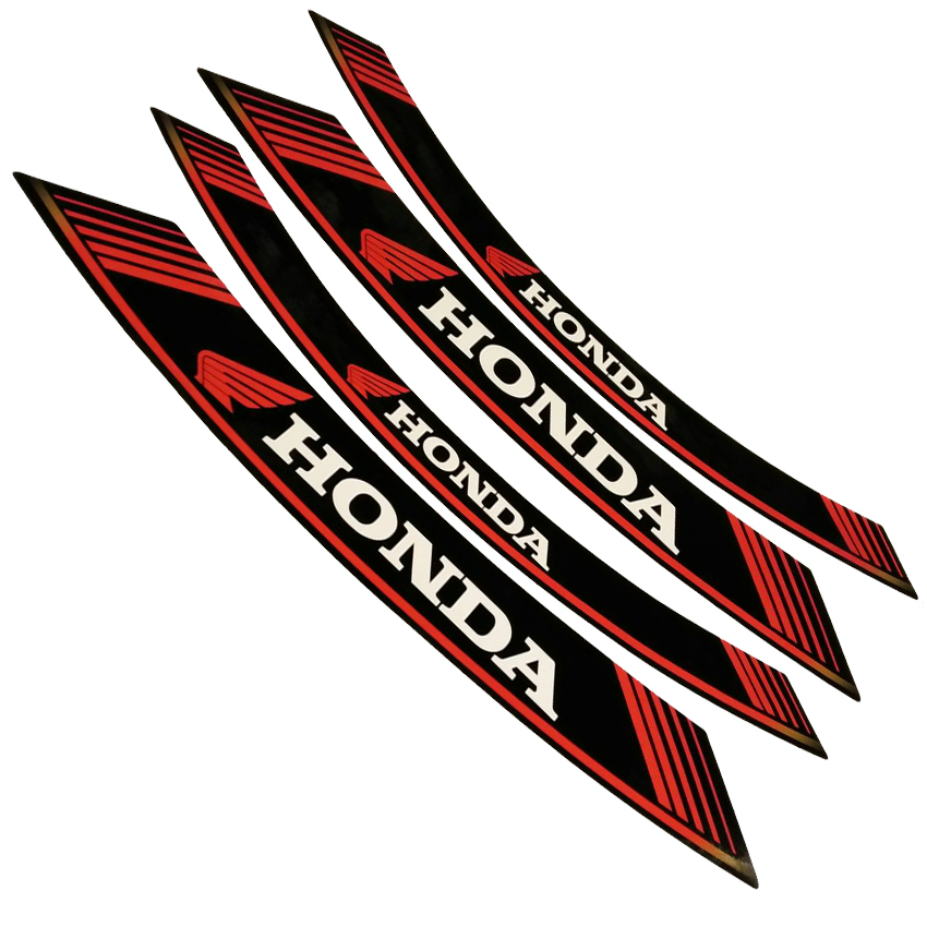 สติ๊กเกอร์ติดขอบล้อ HONDA สีแดงดำ