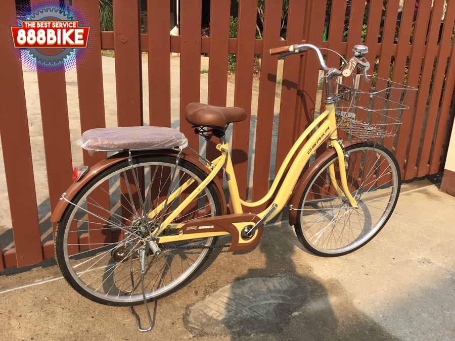 จักรยานแม่บ้าน OSAKA RHINO CITY BIKE พร้อมตะกร้า ไม่มีเกียร์ ล้อ 26นิ้ว