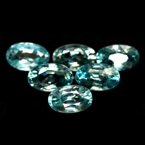 เพทายสีฟ้าทะเล (Zircon) 6.90 กะรัต 18 ชิ้น (0386)